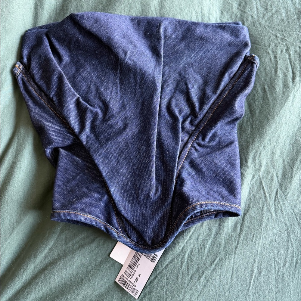 NWT MAGDA BUTRYM Strapless cropped denim bustier top, FR 34 - Picture 4 of 6